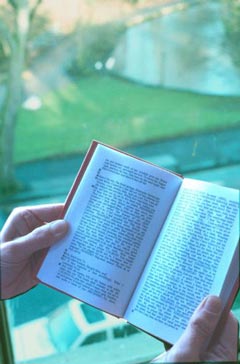 quack book being read at a window